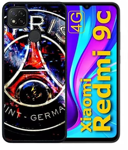 Générique Coque pour redmi 9c - Paris Foot Neon - Silicone - Noir