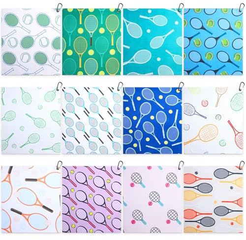 VitalCozy Weiches Tennishandtuch, 38,1 x 43,2 cm, saugfähig, schnell trocknend, Tennis-Handtuch, Tennis-Geschenk für Frauen, lustiges Handtuch mit Clip für Damen, Herren, Sportspieler, Fitness,