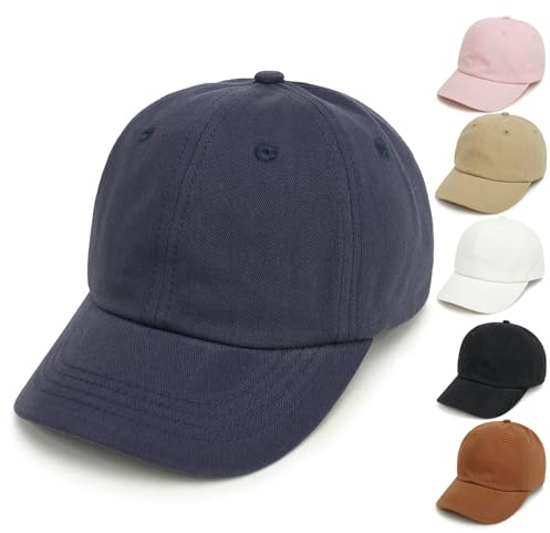 QIYIENDIAN Cappello da Baseball per Bambini in Cotone Cappellini per Bambino Ragazzi Ragazze Berretti da Sole per Neonati(Navy Blue,6-24M)