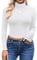 Ekouaer Rollkragenshirt High Neck Stretch Top Damen Unterhemd Strickpullover Rollkragenpullover Unterziehshirt Langarm Langarmshirt Warm Slim Fit Oberteil Winter, Weiß, M