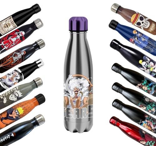 Homadict - Bouteille Isotherme One Piece - Gourde en acier inoxidable - Luffy Gear 5 Running- Maintien Chaud et Froid 12h - Sport, Voyage, Quotidien - 500ml - BPA Free - Licence Officielle
