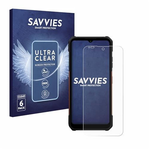 Savvies 6 Pack Screen Protector compatible with myPhone Hammer Construction 2 Thermal 5G Protection Film Clear