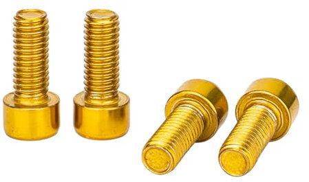 WYLZLKX 4Pcs 5x12mm Water Bottle Cage Bolts Mountain Bike Cycling Bottle Holder Screw Stainless Steels Kettles Holder Screw.Gold