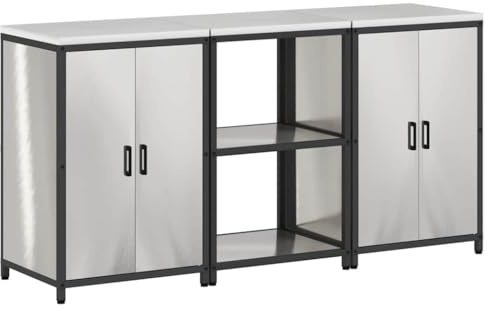 vidaXL Kitchen Cupboard - A Cool Metal Unit for Your Kitchen, Ideal for Keeping Everything Tidy in a Chic and Modern Way