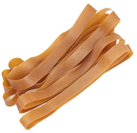 20 Pcs Heavy Duty Rubber Bands Yellow 400×6mm - Thick Elastic Rubber Bands, Strong Durable Wide Wrapping Bands for Trash Can, Industrial, Home, Office & School Supplies