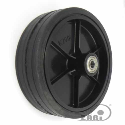 Zscale Rasenmäherrad Ø200 mm – Vollgummi Ersatzrad für Elektrorasenmäher, robustes Kunststoffrad (K200LL, 1 Stck.)