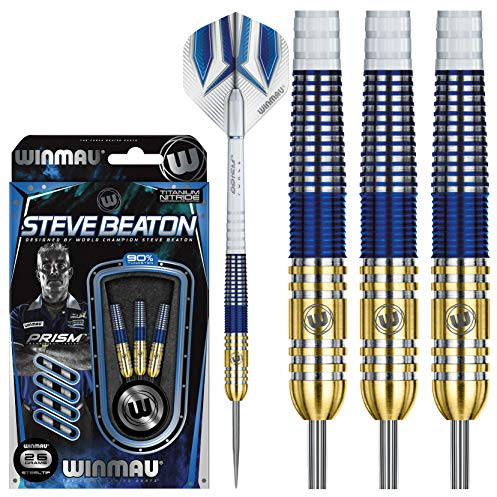 WINMAU Steve Beaton 26 Gram Profi Wolfram Steeltip Dartpfeile Set mit Flights und Schäfte