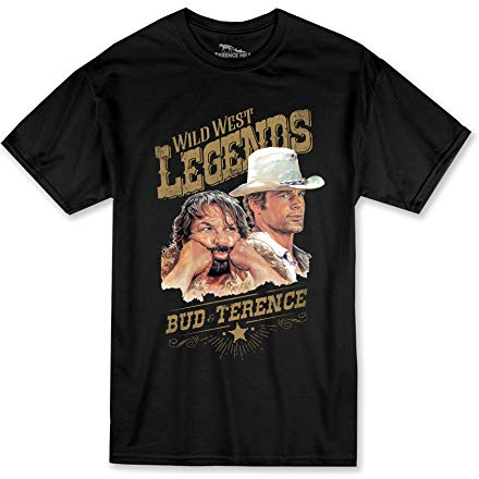 Terence Hill Bud Spencer T-Shirt Herren - Wild West Legends - Bud & Terence (schwarz) (S)