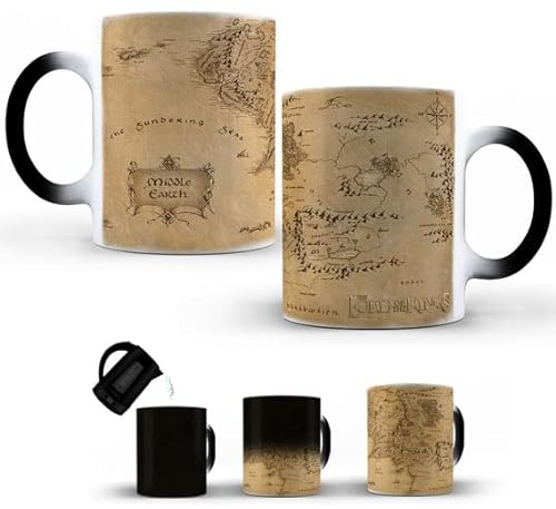 Colormugs - Taza de café (cerámica, 300 ml), diseño de mapa de la tierra media