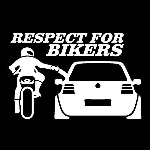 Porfeet Auto Aufkleber, 2Pcs / Set Respekt Für Biker Lustige Karosserie Stoßstange Vinyl Dekor Aufkleber Aufkleber Weiß