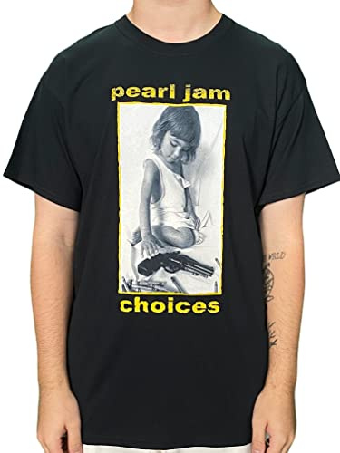 Pearl Jam T Shirt Choices Band Logo Nue offiziell Unisex Schwarz