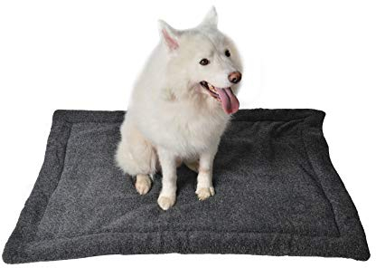 RAIKOU Hundedecke Katzendecke Haustier-Decke mit Plüsch Kissen Fleece-Decke/Tier Schlafdeck Hundebett Haustierbett, waschbar und rutschfest(Schwarz Melange,60x40cm