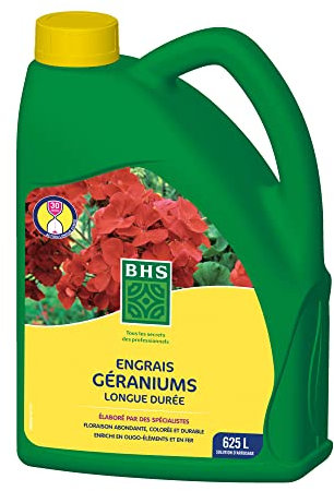 BHS EGE2 Engrais Geraniums | 2,5 L | Soit 625 L | Forte Concentration En Potasse Pour Un Développement