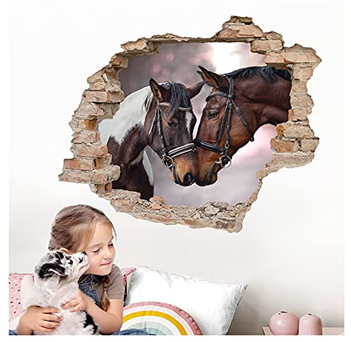 Little Deco 3D Wandtattoo Kinderzimmer Wandbild Pferd Wandsticker für Kinder Wandbild Spielzimmer Wandaufkleber Schlafzimmer Tapete selbstklebend 60 cm DL624