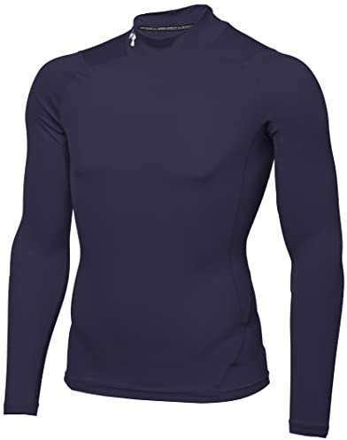 Under Armour Men's HeatGear Mock Long Sleeve T-Shirt, Midnight Navy (410), 3XL