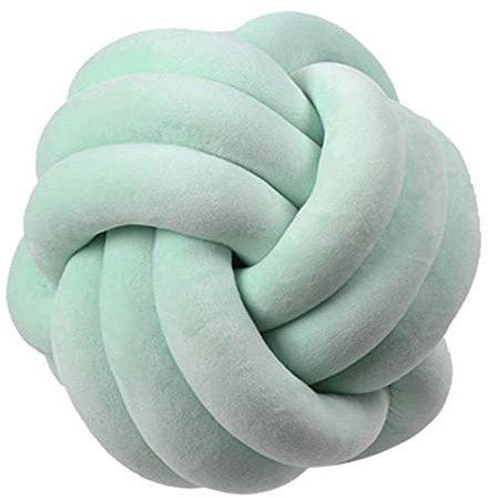 PUXU Knot Pillow Ball Round Cushion Pillows, Children Room Decoration Plush Toys Calming Stress Relief Toy (Mint,8.5in/22cm)