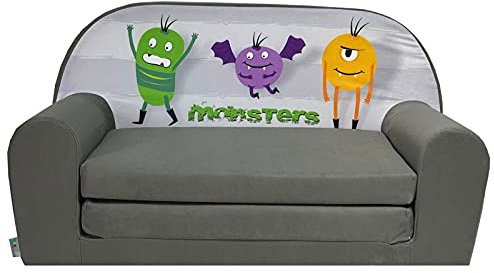 FORTISLINE – Kindersofa MINI ausklappbar 40x78x45cm - Kindersofa für Kinder 2in1 - Kindercouch ausklappbar - Schlafcouch aus Schaumstoff - Abnehmbarer Bezug - Viele Motive