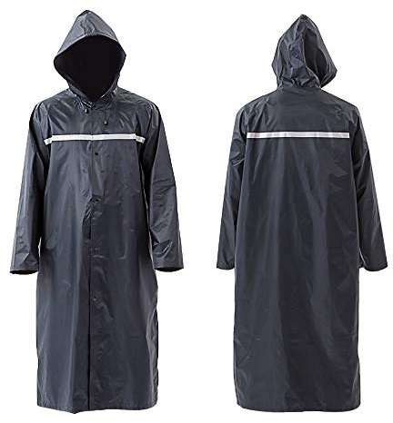 Pahajim Wiederverwendbarer Regenregenmantel mit Reflektierendem Klebeband Junior Erwachsene Frauen Männer Leichter Atmungsaktiver (4XL,MarineBlau)