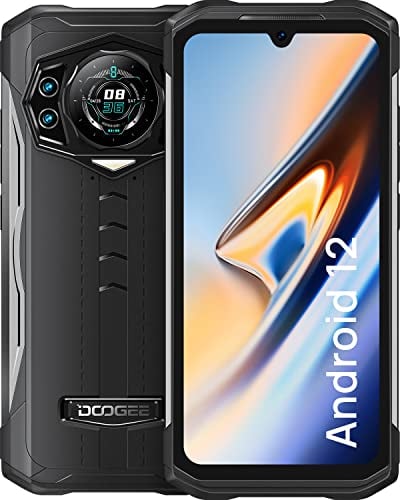 DOOGEE S98 (2022) Telephone Portable Incassable, 6.3 FHD+,Helio G96 8 Go+256 Go Android 12, 64MP et Caméra de Vision Nocturne IR 20MP, 6000 mAh Affichage arrière Smartphone 4G-Noir