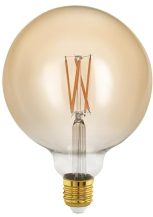 EGLO E27 LED Lampe dimmbar, Golden Vintage Deko Glühbirne | Retro Globe Leuchtmittel, 4 Watt (entspricht 28 Watt), 300 Lumen, warmweiß, 1700 K, Edison Birne G125, Ø 12,5 cm