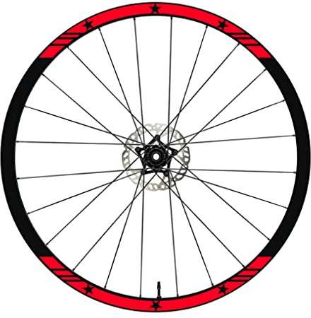 DualColorStampe Felgenaufkleber 26 Zoll - 27,5 Zoll - 28-29 Zoll - Neonrot, Wasser- und wetterfest, UV-beständig, Vinyl, Fahrrad MTB Bike Sticker Felgen, 8er Set, 2 cm Breite