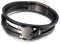 Whoiy Bracelet Cuir Tressé Homme Noir, Inoxydable avec Charm Guitare, 20.9cm