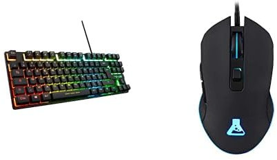 The G-Lab Keyz Caesium Clavier Gamer TKL 87 Touches Filaire USB AZERTY Français & Kult Helium Souris Gamer - Capteur Optique 800 à 3200 DPI, Rétroéclairage LED 7 Couleurs, 6 Boutons