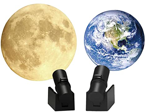 F Fityle Erde Mond Projektionslampe, USB Projektor Licht, 3D Mond Erde Projektion Led Lampe, 2 In 1 Projektor Erde Mond Lampe, Kreative Atmosphäre Nachtlampe für Schlafzimmer, ERD- und Mondlinse