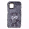 SNCLET Fluffy Plush Hülle Case für iPhone 14 Hülle Silikon Flauschige Plüsch Hülle Süße Bär Stoßfest Schutzhülle mit Kristalldiamantenin Fluffy Plush Cover für iPhone 14 Hülle,Grauer Bär
