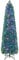 RELAX4LIFE Albero di Natale Artificiale Slim 180cm con Fibre Ottiche, Effetto Realistico e Luci Colorate,Base Pieghevole in Ferro