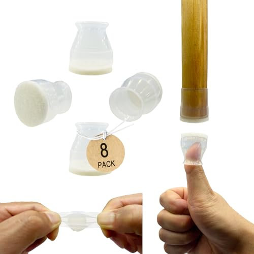 Small Fit 0.8”to 1.3”Chair Leg Caps Floor Protectors Furniture Leg Feet Protective Cover, Chair Leg Protectors for Hardwood Floors, Silicone Furniture Pads with Felt, Slide No Scratches No Noise