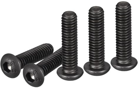 DTGN Tornillos de Cabeza Redonda con Hexágono Interior de 5/16-18x1-1/2 Paquete de 10 para Máquinas Acero al Carbono con Recubrimiento de Óxido Negro Rosca Completa Unc