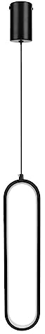 BomKra Moderne LED Pendelleuchte Minimalistisch Hängelampe Büroklammer Design Hängeleuchte 22 W Hängend Pendellampe für Wohnzimmer,Schlafzimmer,Nachttisch,Esszimmer,Küche, Bar (Schwarz, 3 Farben)