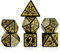 FLASHOWL Uhrenwürfel DND Würfel Sterne und Mond W20 Retro D&D Würfelset mit polyedrischen Rollenspielwürfeln D20 Würfelset Dungeons and Dragons Würfel Gelb