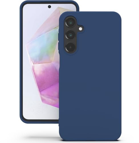 YATWIN Coque pour Samsung Galaxy A35, Housse en Silicone Doux avec Découpes Précises pour Caméra, Design Ultra Mince, Protection 360° à Bords Surélevés - Bleu