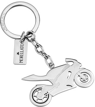 MORELLATO Portachiavi da Uomo in Acciaio, Moto, Collezione Corsa, Idee Regalo - SU8302