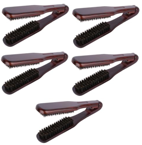 FRCOLOR 5 peines de raíles para peinar el cabello, alisador de pelo, cepillo alisador de pelo, peine de peinado para hombres, peines, plancha de pelo con cerdas de madera
