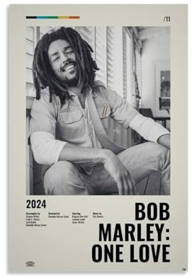 KLYTRD Bob-Poster, Motiv: Marley One Love, dekoratives Gemälde, Leinwand, Wandposter und Kunstdruck, moderne Familienschlafzimmer-Dekoration, Poster, 60 x 90 cm