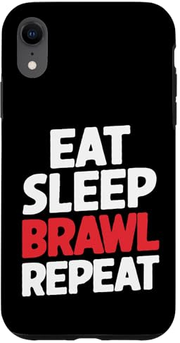 Hülle für iPhone XR Eat Sleep Brawl Repeat Funny Stars Videospieler