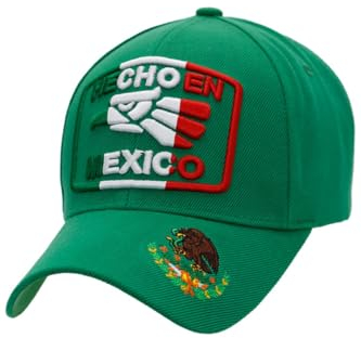 SINABIN Hecho En Mexico Logo Acryl Baseball Cap, Grün , Einheitsgröße
