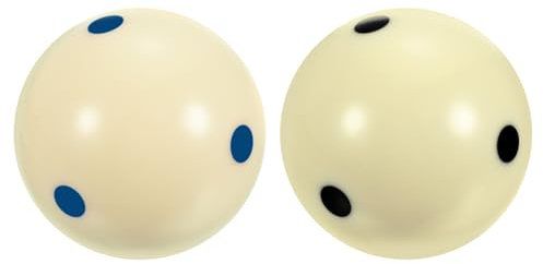 PATIKIL 2-1/4 Pool-Billiard Cue Ball with Black/Blue 6 Dots, 2 Pack Pro Cup Cue Ball Practice Training Pool Ball for Billiard Room Game Room, Beige