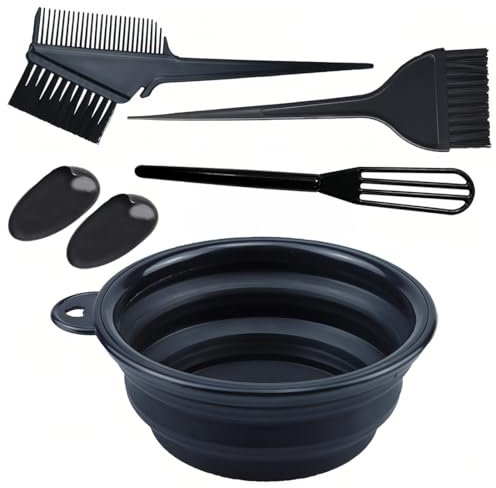 KOLZEMV Juego de pinceles para teñir el cabello, 5 unidades, truss hair professional, removedor tinte pelo, brocha tinte pelo, incluye cuenco de tinte para el cabello, cubierta para las orejas