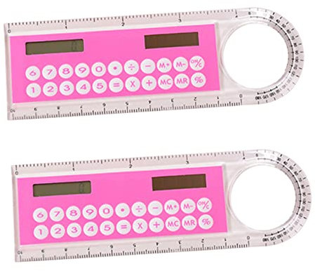 CAXUSD 2 Pièces Règle pour Les Enfants Ordinateur Enfant Calculatrice pour Enfants Mini-Accessoires Calculatrice Numérique Règle Numérique
