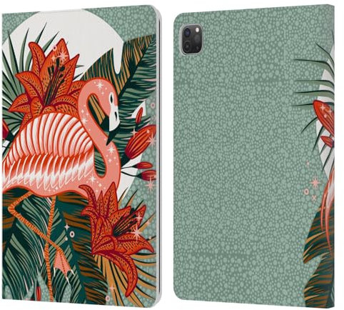 Head Case Designs Licenza Ufficiale Cat Coquillette Fenicottero E Gigli Fauna Tropicale Custodia Portafoglio in Pelle Compatibile con Apple iPad PRO 11 2020/2021 / 2022