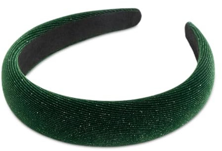 SXQLYH Bandeau en velours rembourré pour femme - Bandeau confortable pour femme et fille - Bandeau rembourré - Bandeau confortable pour femme et fille - Vert