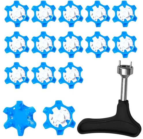 Bootoow 16 - Picos de golf con 1 llave de repuesto para zapatos de golf, color azul