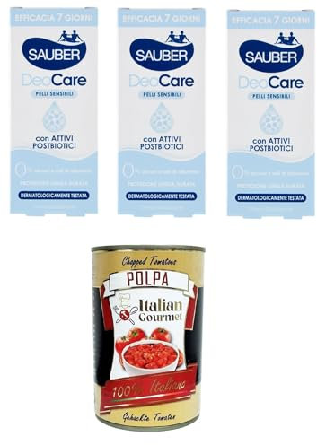 Sauber Deodorante Deocare Deodorante in crema, Deodorant Deocare Creme-Deodorant 3x35ml+ Italian Gourmet polpa 400g