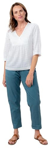 Lily & Me Brean Tencel Cotton Tapered Trousers - Petrol - Size 12