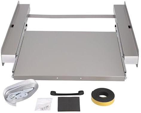 LUTH Premium Profi Parts Zwischenbaurahmen Grau mit Arbeitsplatte Universal für Waschmaschine Trockner