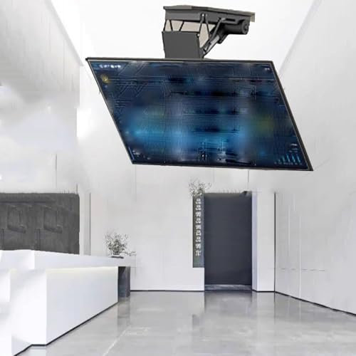 Motorized TV Mount,0-85° Flip Down Motorised TV Bracket - Hidden Drop Down TV Lift - Electric TV Ceiling Mount With Remote Control And Switch Control,Motorised TV Lift Fits 50